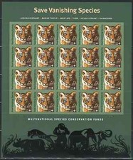 Mint US Save Vanishing Species Pane of 20 Stamps Scott# B4 (MNH)