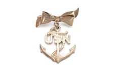 Vintage WWII US Navy Sweet Heart Brooch Pin USN Anchor