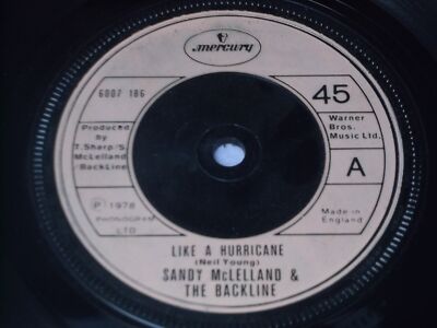 Sandy McLelland & The Backline:   Like A Hurricane   1978  EX   7''