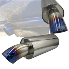 Universal Js Racing Jdm Style Dolphin Tip Turndown Drop Muffler Exhaust 3 2.5