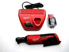 NEW Milwaukee M12 Cordless 3/8" Ratchet, 2457-20 Kit Charger & 1.5 AH Battery