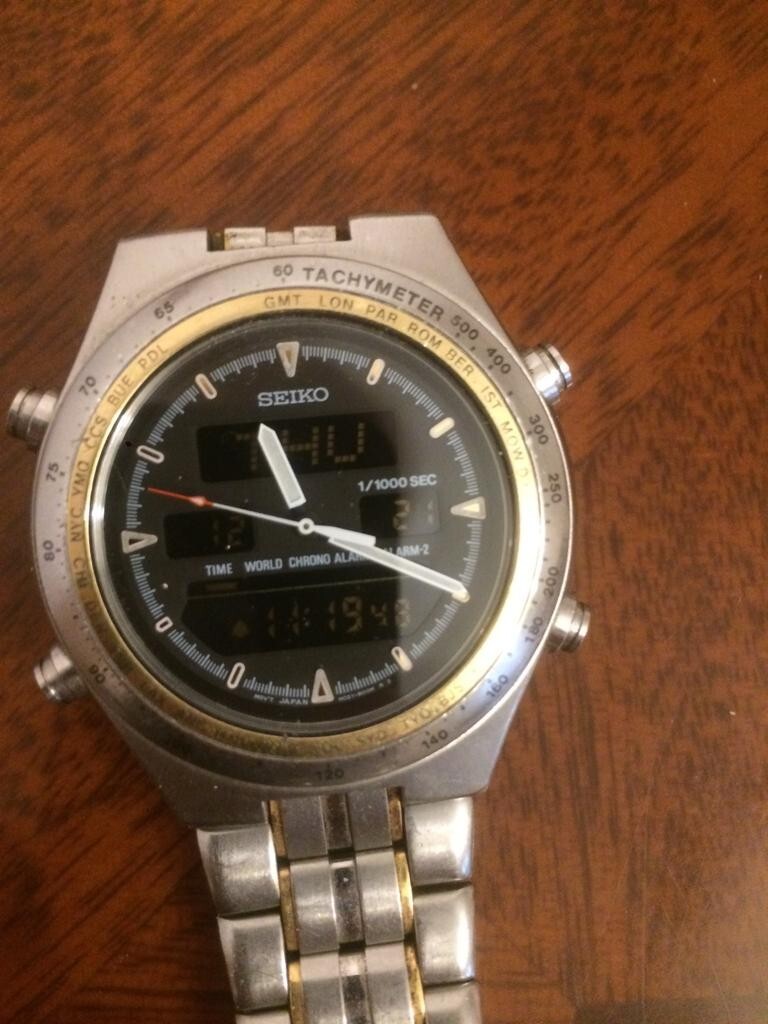 Rare Vintage SEIKO Duo Display A H021-8001 perfect working