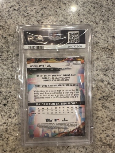 Bobby Witt Jr. 2024 Topps Finest #176 Sky Blue Refractor /250 PSA-10 - Picture 2 of 2