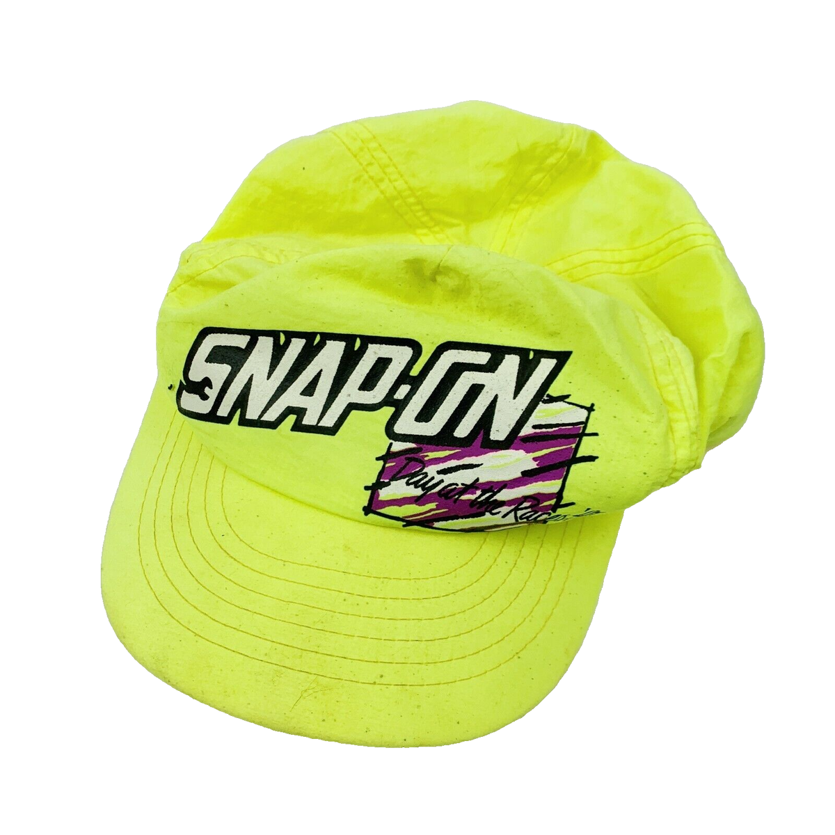 Vintage Snap On Tools Day at the Races '91 Neon Yellow Snapback