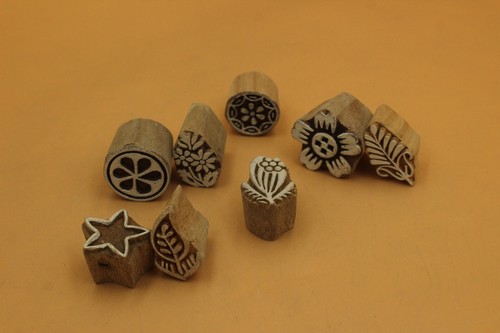 Wooden Printing Stamps Fabric Painting Mehndi Designs Textiles Clay - Picture 40 of 41