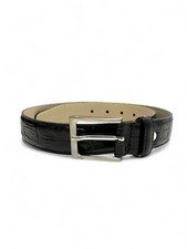 Women's Vintage Made in Italy Black Leather Belt S 
