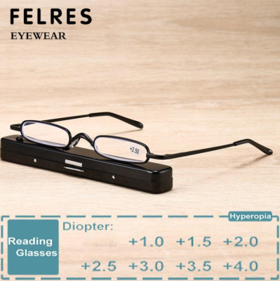Men Metal Oval Small Frame Portable Reading Glasses Fashion Presbyopic Glasses