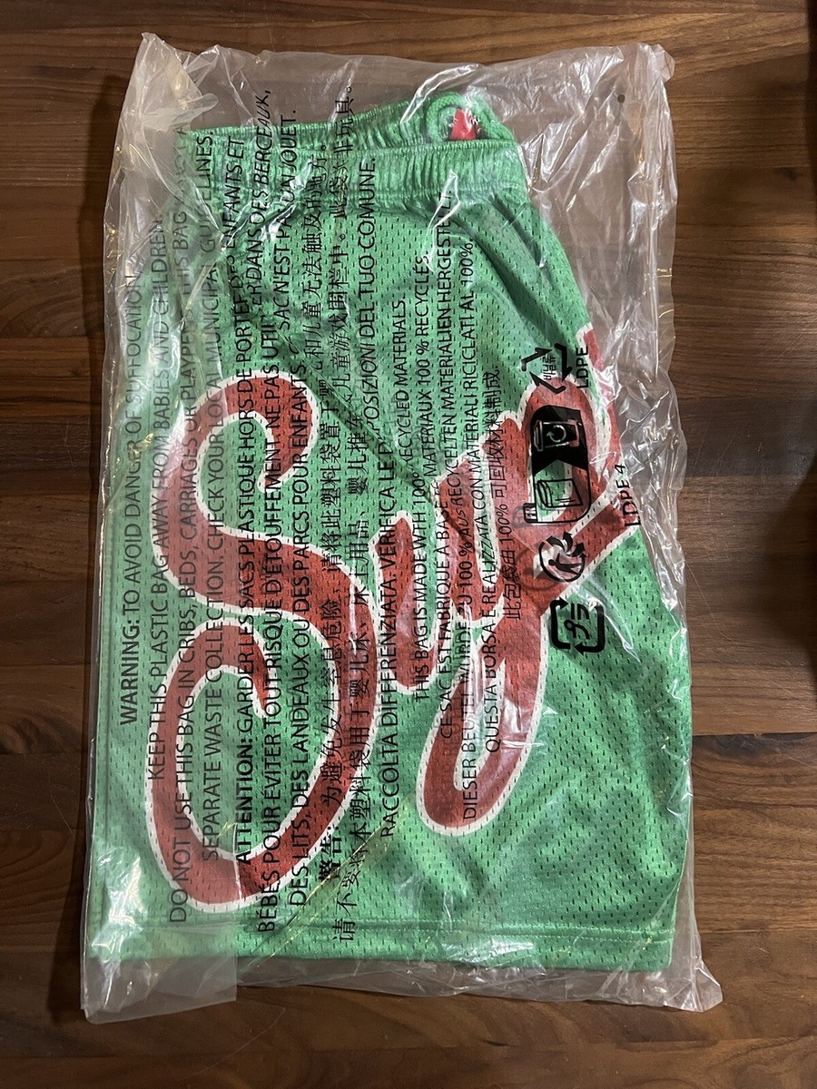 Supreme Big Script Mesh Short SS24 Green Poly Eyelet Gym Supreme Big Script Mesh Short SS24 Green Poly Eyelet Gym