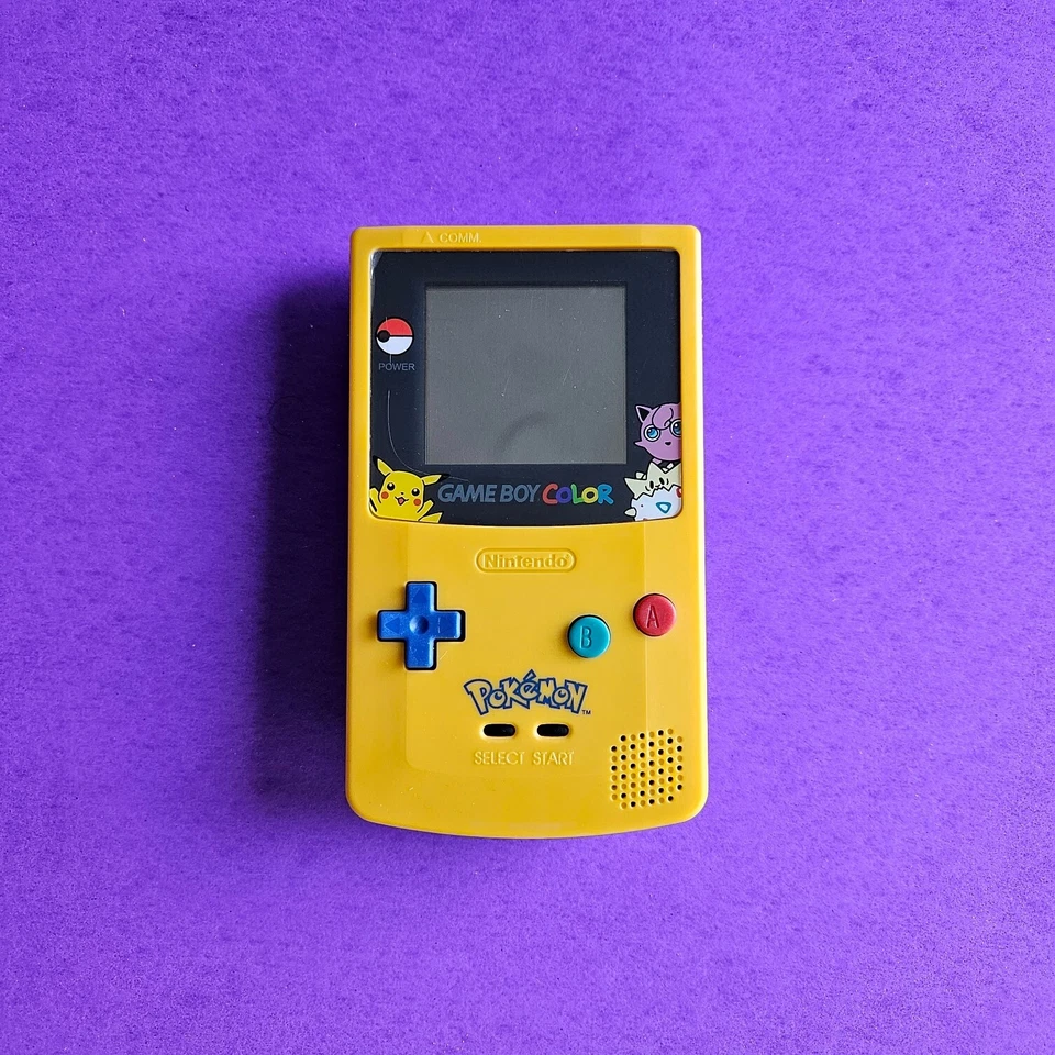Nintendo Game Boy Color Pokemon Edición Pikachu 👾 CGB-001 GBC RESTAURADO CUERPO NUEVO Foto 2 de 4