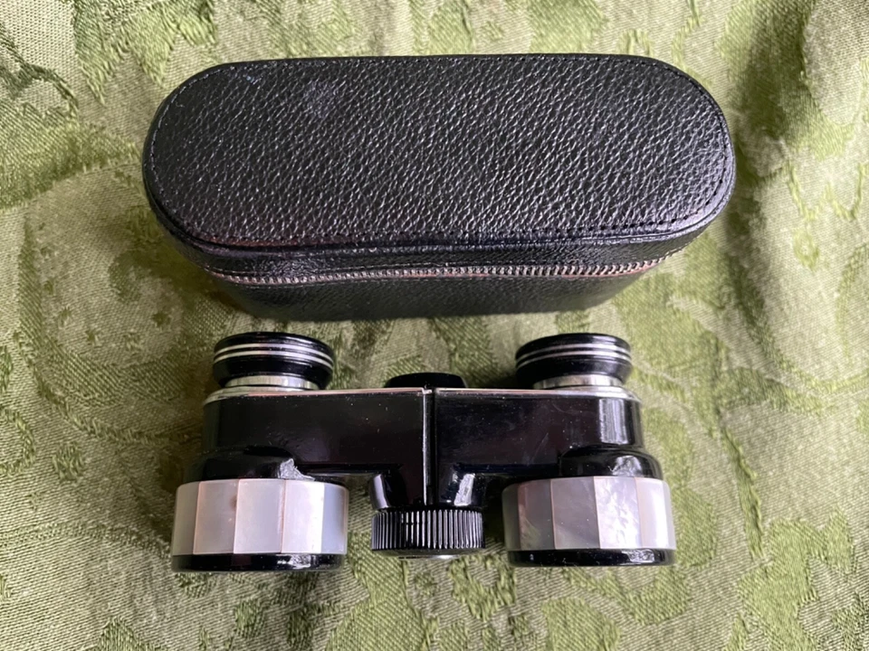 Binolux Coated Lenses Small Binoculars B142 2.5x Vintage Used with Case - Image 2 of 4