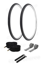 27 x 1 1/4 Bicycle Black Tires  Tubes Bike Touring Road Slick PRO 