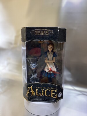 American Mcgees Alice and Cheshire Cat Figure 2000 Bloody Rare HTF Action Figure