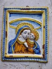 Madonna Con Bambino In Ceramica ,epoca Inizi Del 1700.