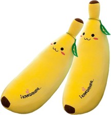 zhidiloveyou 2PCS Banana Plush Pillow Stuffed Plushie Cute Fruit Toy...