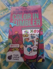 Purple Ladybug Design Your Own Colour In Tumbler with Straw