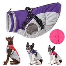 Waterproof Pet Jacket With Harness Winter Warm Dog Clothes for S to 5XL Dogs