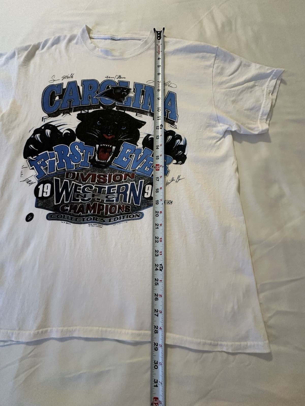 Reprint 1996 Carolina Panthers NFL Western Division Champions T-Shirt L image 2