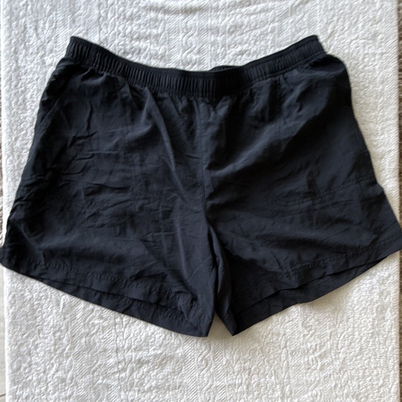 Columbia woman’s Elastic Waist nylon Bottoms, Solid Black, Size L