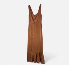 Show Me Your Mumu Women's Maxi Dress Claire Midi Copper Satinlike Wedding Party