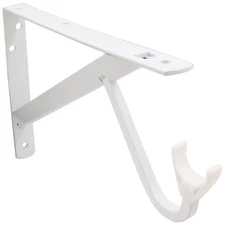 Max-Duty Shelf and Pole Bracket, 3" Drop, White by Stone Harbor Hardware