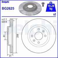2X Delphi Bremsscheibe Bremsscheiben Satz Bremsen Vorne BG2625