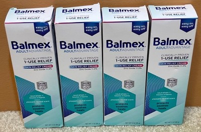 4 Balmex Adult Advantage Skin Relief Cream 3 oz. Each Exp: 05/2028 SEALED NEW