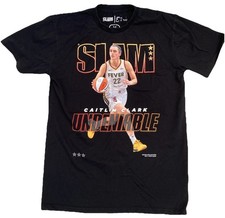 INDIANA FEVER CAITLIN CLARK WNBA SLAM COVER BLACK TEE SHIRT MEDIUM UNDENIABLE