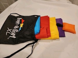 Tote A Fort An Original Blanket Fort Pre-owned  4 Blankets -1 Orange Beanbag