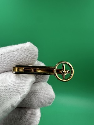 Vintage Swank Brand Fleur De Lis Tie Clip Gold Tone