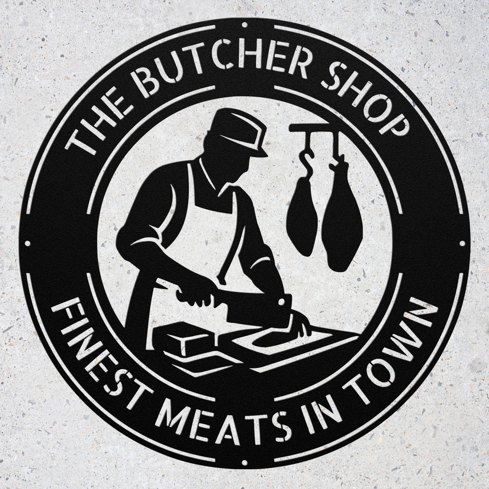 Personalized Butcher Metal Art Sign Meat: Shop Wall Decor Custom Name Gift