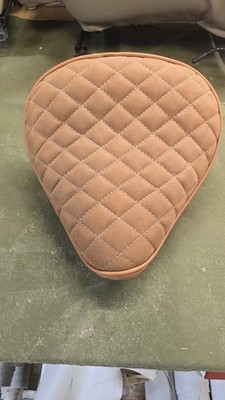 Custom Motorcycle Seat Italian Leather Diamond Stitch Brown Bobber Chopper...