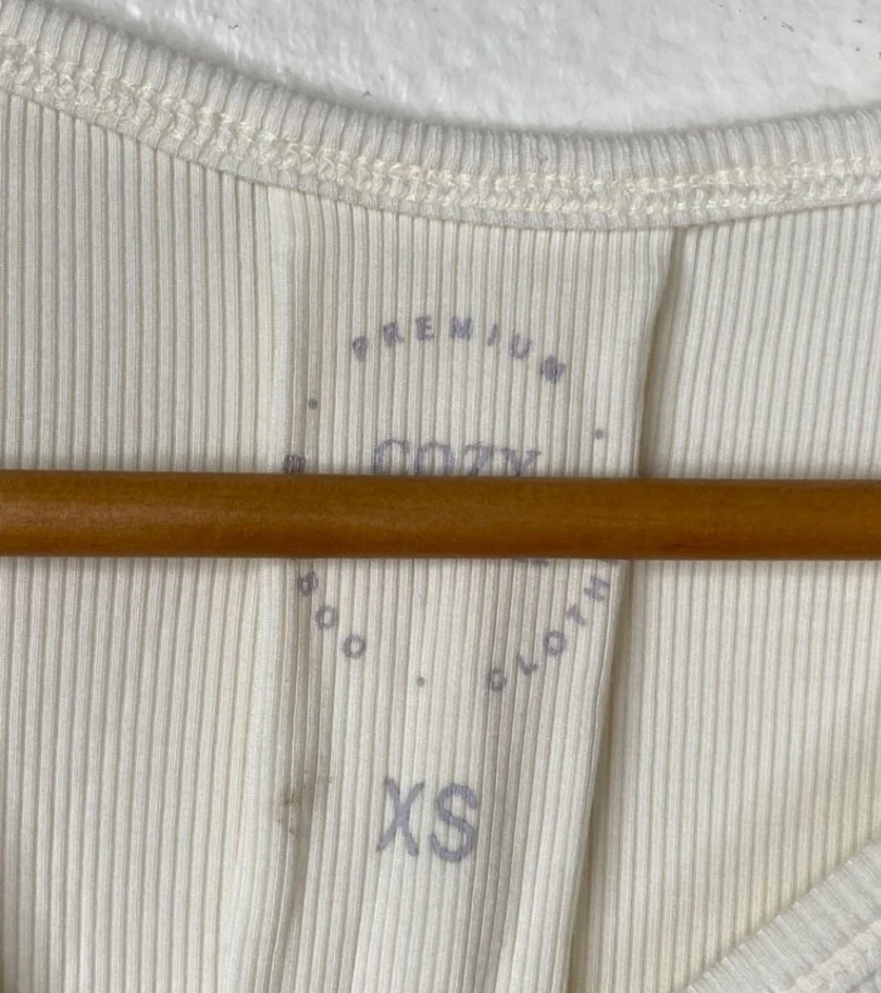 Vestido para dormir Cozy Earth de bambú tejido acanalado novio marfil talla XS para mujer Foto 3 de 4