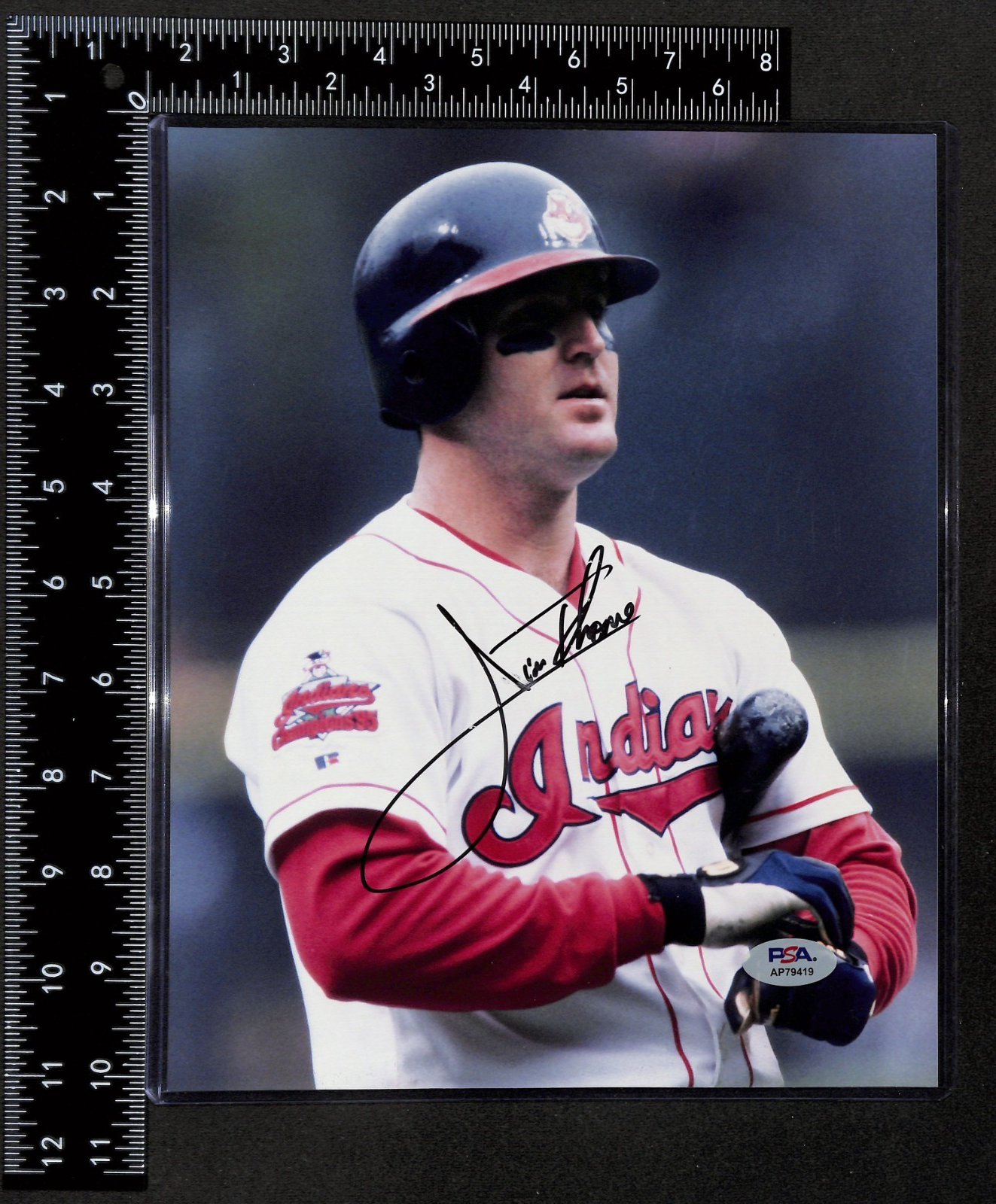 Jim Thome Autographed Signed Cleveland Guardians 8X10 Photo Auto PSA Cert Cleveland Indians HOF 