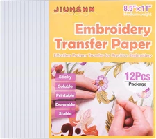 12pcs Water Soluble Embroidery Paper, 8.5"X11" Stick and Stitch Embroidery... 