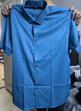 Summer Short Sleeve Men's Dress Shirts Men Pocket Less Design Standard Fit