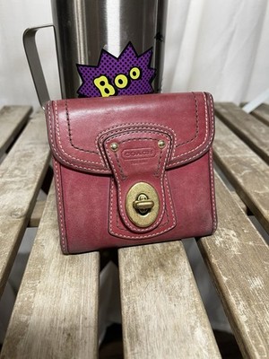 Vintage Coach Legacy TURN KEY WALLET Cherry Red | eBay