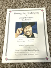 Smokin Joe Frazier Homecoming Celebration / Funeral Program 11-14-2011