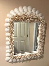 Vintage Handmade Coral and Scallop Shell Encr...