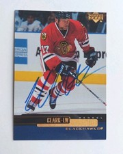 *SIGNED* Wendel Clark 2000 Upper Deck Hockey Card Blackhawks Authentic Auto BP