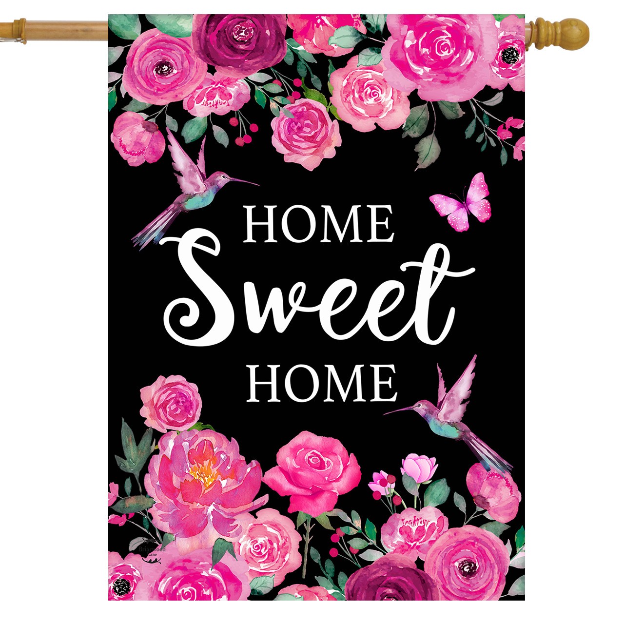 Briarwood Lane Home Sweet Home Hummingbirds House Flag