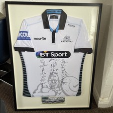 Glasgow Warriors Signed 2016-17 Rugby Shirt Framed 