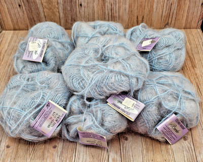 7 Skeins Vintage Columbia Minerva Reverie 67% Mohair 33% Orlon Blue Heather 2326