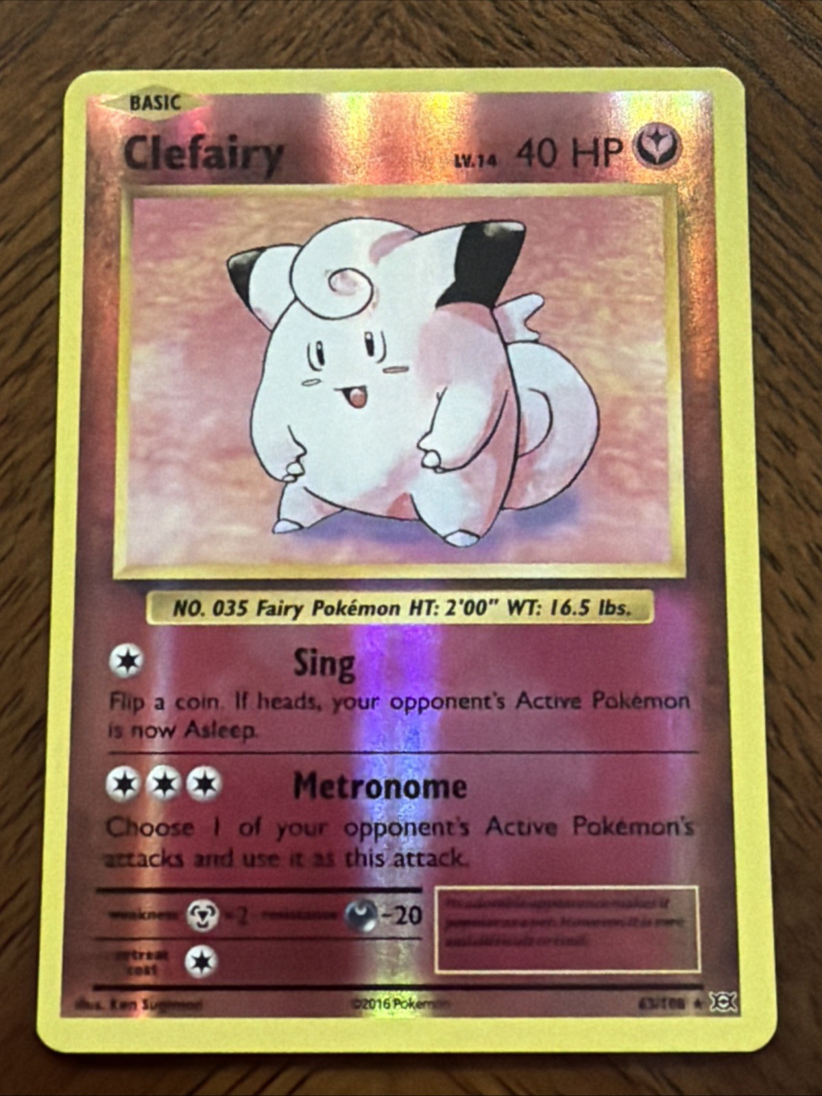 Clefairy Evolutions XY Reverse Holo Card 63/108 NM