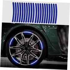 20PCS Reflective Car Wheel Decorative Stripe Stickers, Wheel Rim Decal, Blue