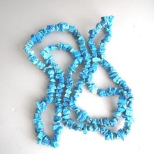 Turquoise Color Howlite Bead Chip Necklace 8 mm 34 inch
