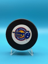 TRUMPET LOGO VINTAGE ST. LOUIS BLUES TRENCH HOCKEY PUCK