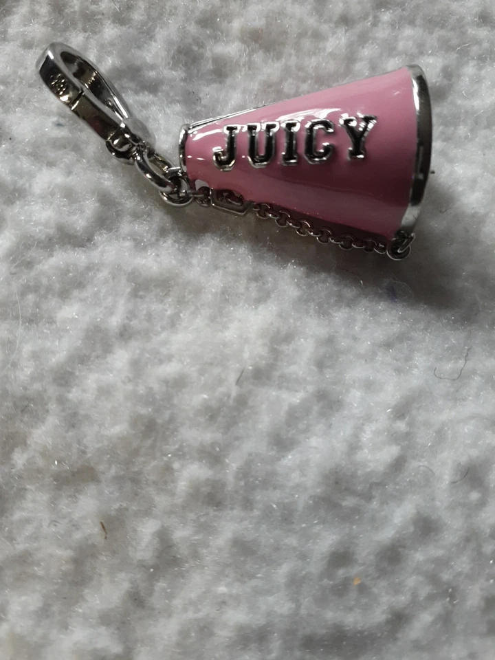 Juicy Couture Cheerleader Megaphone PINK & SILVER METAL "JUICY LEAGUE" Charm - Image 2 of 4