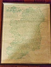 FramedMap Noble Erin Island Of Kings Showing Counties & Titles of Irish Families