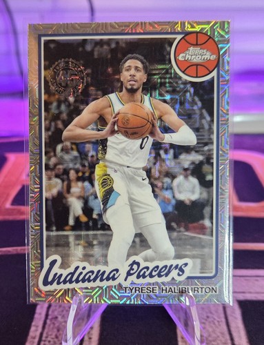 TYRESE HALIBURTON 🔥 2025-26 Topps Chrome Silver Mojo Refractor 45th Anniversary
