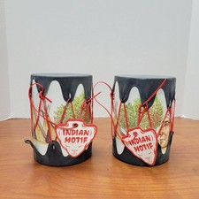 pair of Vintage Indian Motif toy drums made in the USA